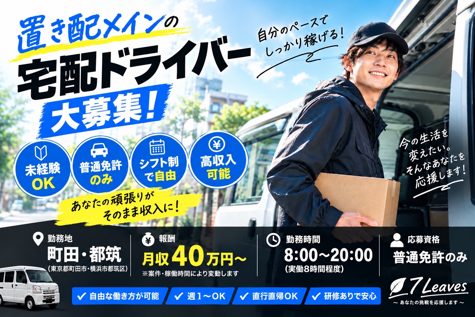 7Leaves株式会社の業務委託 軽貨物ドライバー 軽貨物運送業の求人情報イメージ1