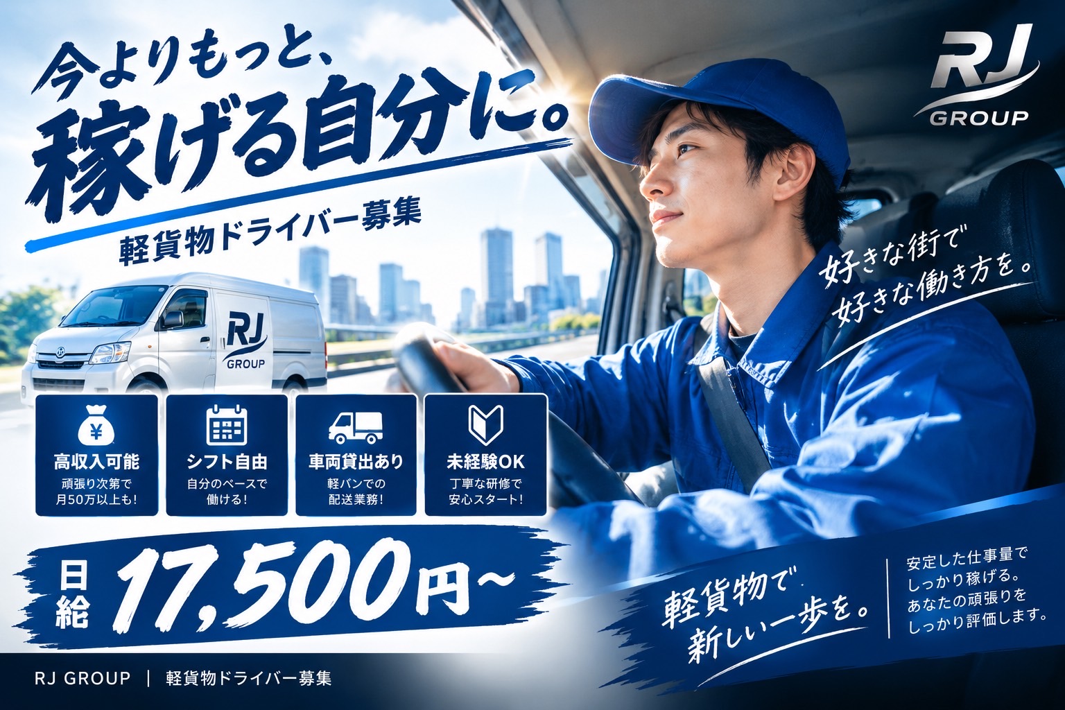 RJGROUPの業務委託 軽貨物ドライバー 軽貨物運送業の求人情報イメージ1